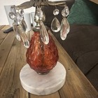 Vintage Hollywood Regency Base Lawyers Scales Of Justice Red Glass Marble — photo 4