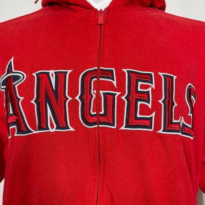 Los Angeles Angels MLB Stitches Red Sherpa Full Zip Ballpark