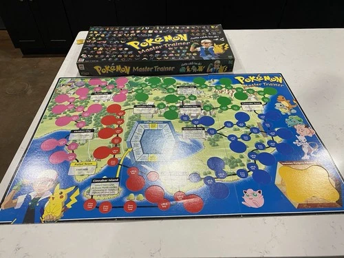 Pokémon Master Trainer Board Game Complete 1999 Hasbro Milton Bradley Vintage