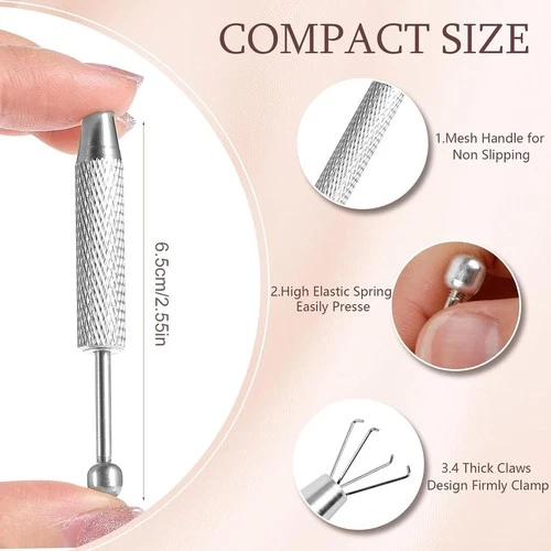 2Pcs Stainless Steel Piercing Ball Grabber Tool Set – Effortless Jewelry Changes image 3