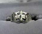 Vintage Sterling Silver 925 Tragedy Comedy Mask Ring Theater Drama Size 6