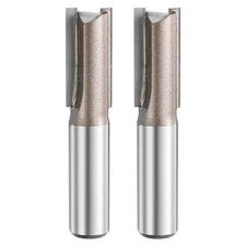 2pcs Straight Router Bit 1/2 Shank 35/64" Cutting Dia 2 Flutes 1.18" YG6 Carbide