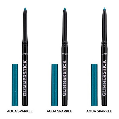 NEW Avon Glimmerstick Retractable Diamonds Eyeliner-AQUA SPARKLE 0.35g /Set of 3