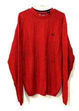 Vtg Chaps Ralph Lauren Mens Red Sweater Logo Size L Knit Pullover Crewneck Y2K