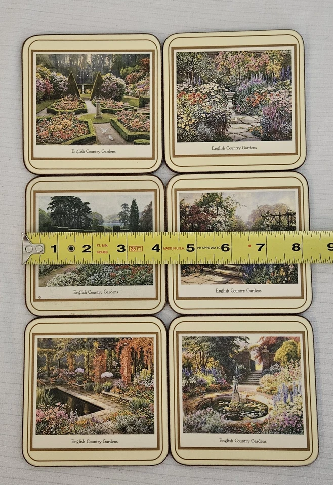 Vintage National Trust De Luxe Coasters by Pimpernel Set of Six Cottage Garden - Image 3 of 4