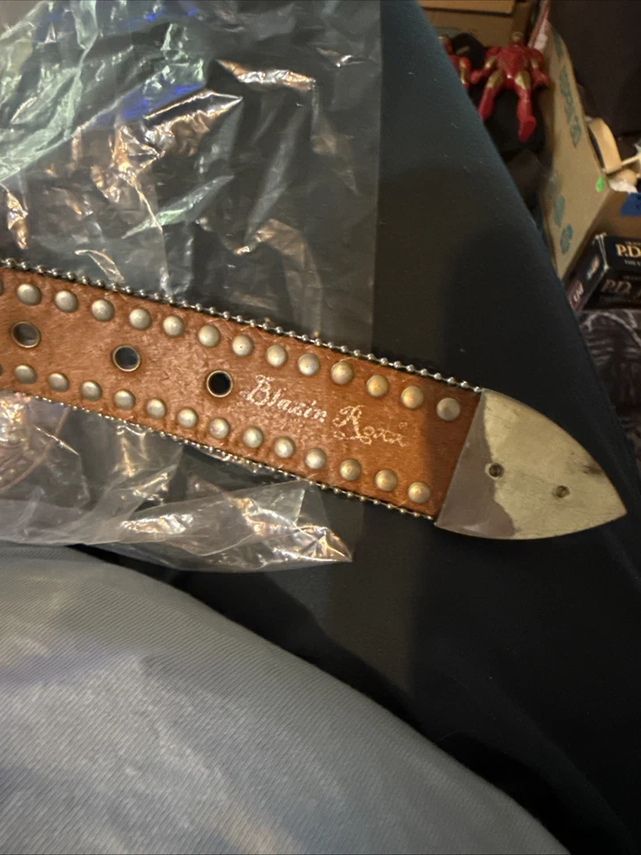 Blazin Roxx Belt Pink & Camo Leather Rhinestone Stud Bling Western Cowgirl 37” - Image 2 of 4