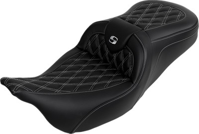 SADDLEMEN Roadsofa* Fits Seat With Backrest For Harley FL 2008-2023, Silver