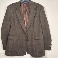 Pendleton Wool Blazer Mens 42 Brown Herringbone Sport Coat 100 Pure Virgen Wool