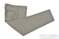 INCOTEX Solid Green Pattern Cotton Luxury Chino Pants Trousers - EU 52 / US 34