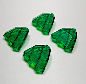 LEGO 1990s Space Police Trans Green Brick Facet Lot of 4 - 2463 6984 6897 6957