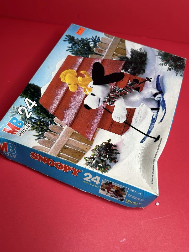 Rompecabezas de esquí Snoopy Woodstock MB 24 piezas vacaciones invierno Foto 2 de 3
