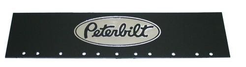 Peterbilt Black & Silver 6" x 24" Semi Truck Mud Flap-quarter Fender Flaps-Pair - Picture 2 of 2