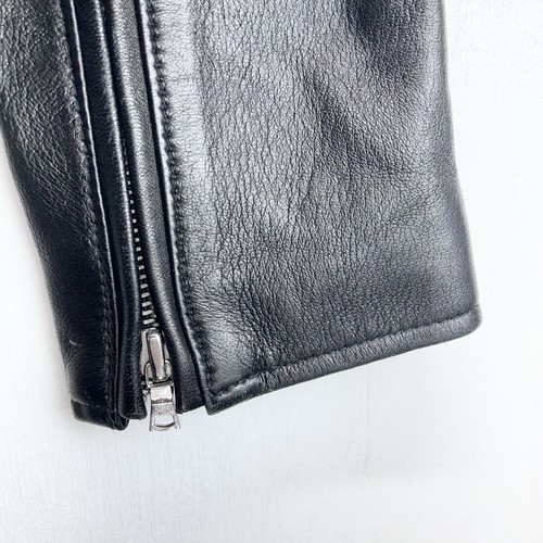 GAP Women’s Black Genuine Leather Moto Biker Asymmetrical Medium Jacket - Picture 3 of 24