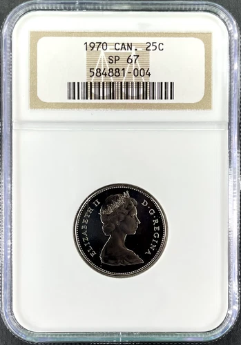 ** RARE ** 1970 Canada 25 Cents QUARTER NGC SP 67