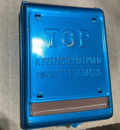 Vtg 70s 80s 90s Top Cigarette Tobacco Roller BLUE Metal NICE