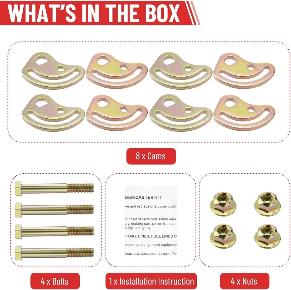 New Front Alignment Camber Caster Cam Bolt Kit For Silverado 2500 HD 1999-2018 Foto 3 de 4