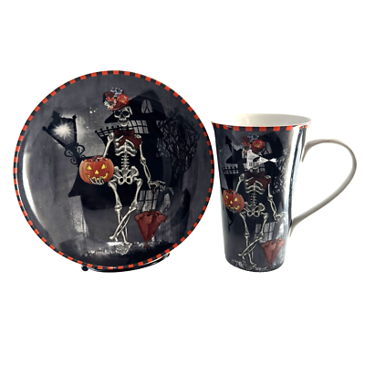 222 FIFTH Halloween Set Of Dessert Plate 8