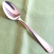 Adcraft Teaspoon Stainless Unknown Pattern 6" Long Plain Handle Rounded Tip