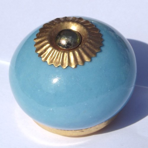 Ceramic knobs pulls handles for doors drawers cupboard cabinet wardrobe - brass - Picture 157 of 180