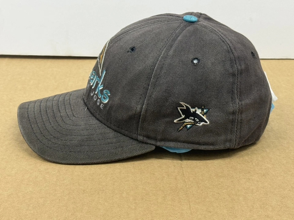 De colección Años 90 New Era Tiburones San José Correa Trasera Gorra OS Gris Raro NHL Hockey Foto 2 de 4