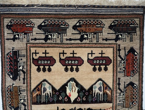 134x92 cm Afghan Warrug Kriegteppich Handgeknüpf Teppich Rug Afghanistan 19/28 - Bild 4 von 12