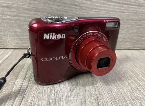 Nikon COOLPIX L30 Digital Camera 20.1 MP Compact Red 5x Optical Zoom TESTED🔥