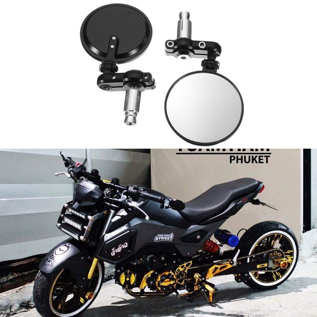 Motorcycle Black Folding Handle 7/8" Bar End Side Mirrors For Honda GROM MSX125 eBay