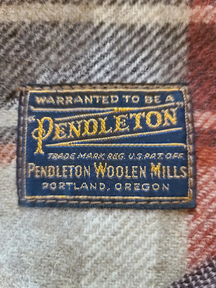 NEW  Vintage Pendleton Men’s Wool  Orange & Brown Plaid Backpack / Travel Bag - Image 2 of 4