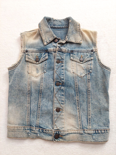 Dsquared2 Womens Classic Gilet Denim Short Vest Sleeveless Jacket Size 42
