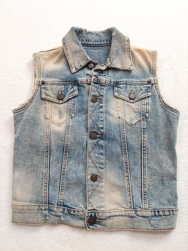 Dsquared2 Womens Classic Gilet Denim Short Vest Sleeveless Jacket Size 42 - Picture 1 of 10