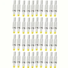 40pcs DC Power Jack 5.5mm x 2.5mm Male Plug Adapter Connector with Metal Handle