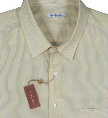 NEW Loro Piana Fine Dress Shirt! 18.5 38/39 e 46 Yellow