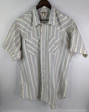 VTG Ruddock Western Pearl Snap Extra Long Tail Shirt Big man 18.5 Made in USA