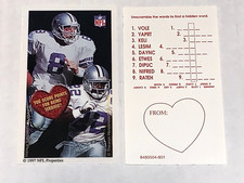 Emmitt Smith Troy Aikman Cowboys 1997 NFL Properties Football Static Cling Card
