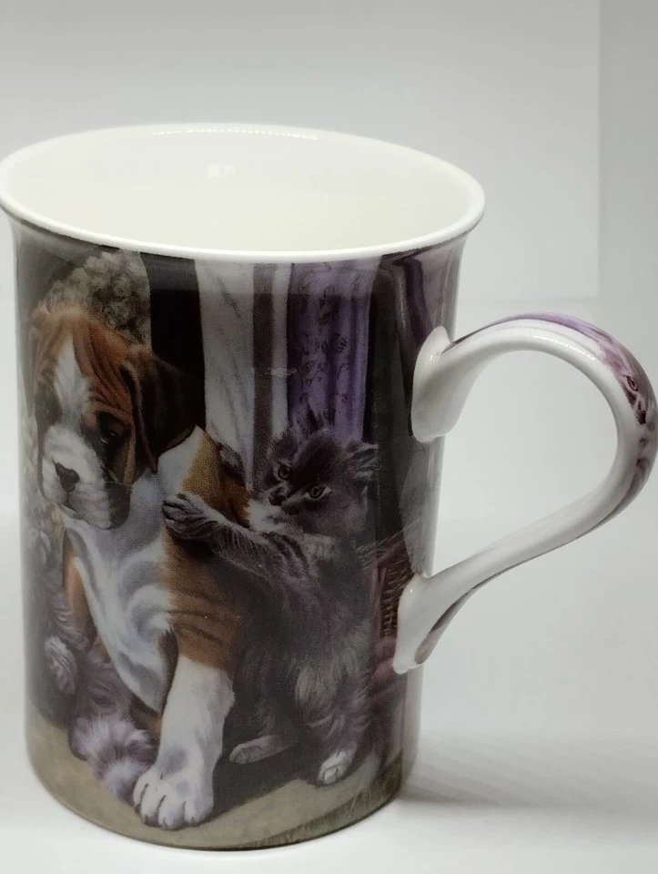Tasse Mug Céramique The Leonardo Collection Fine Bone China Décor Chien Chat - Photo 3/4