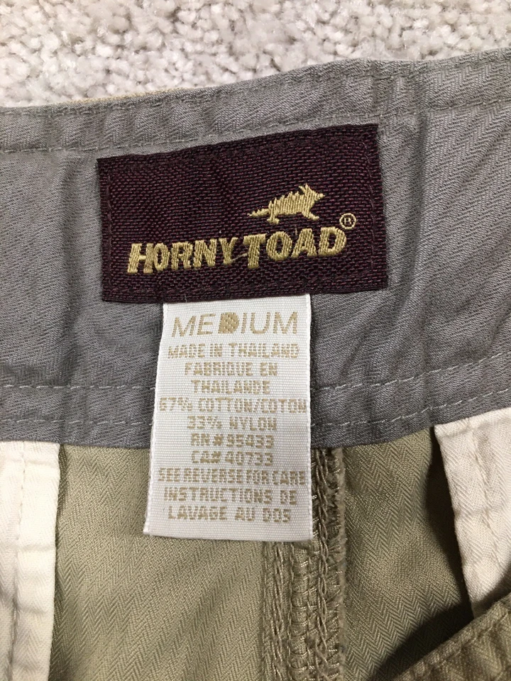 Pantalones Cortos Carga Horny Toad, Para Hombre M 32" Cintura Elastizada Bronceado Cinturón Incorporado Foto 2 de 4