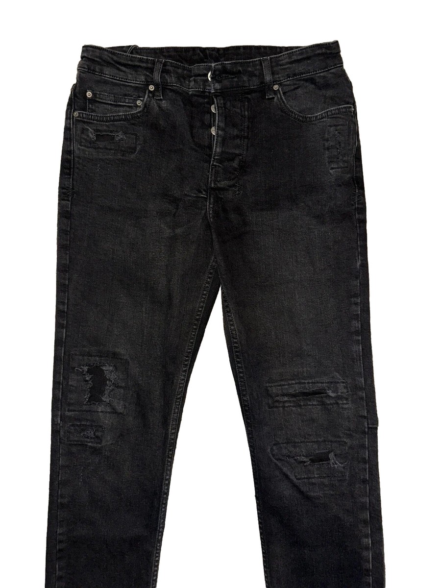 KSUBI Chitch Boneyard Black Distressed Jeans Slim Fit Men's 33
