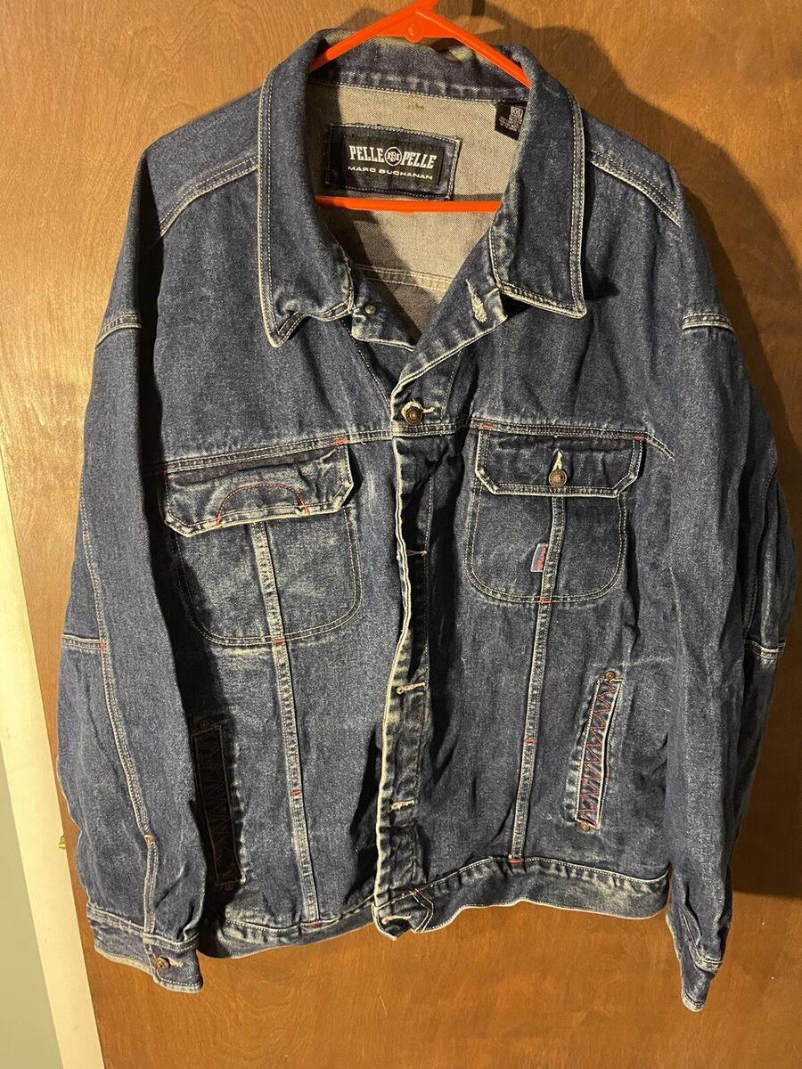 Vintage Pelle Pelle Marc Buchanan Blue Jean Denim Trucker Vintage Pelle Pelle Marc Buchanan Blue Jean Denim Trucker