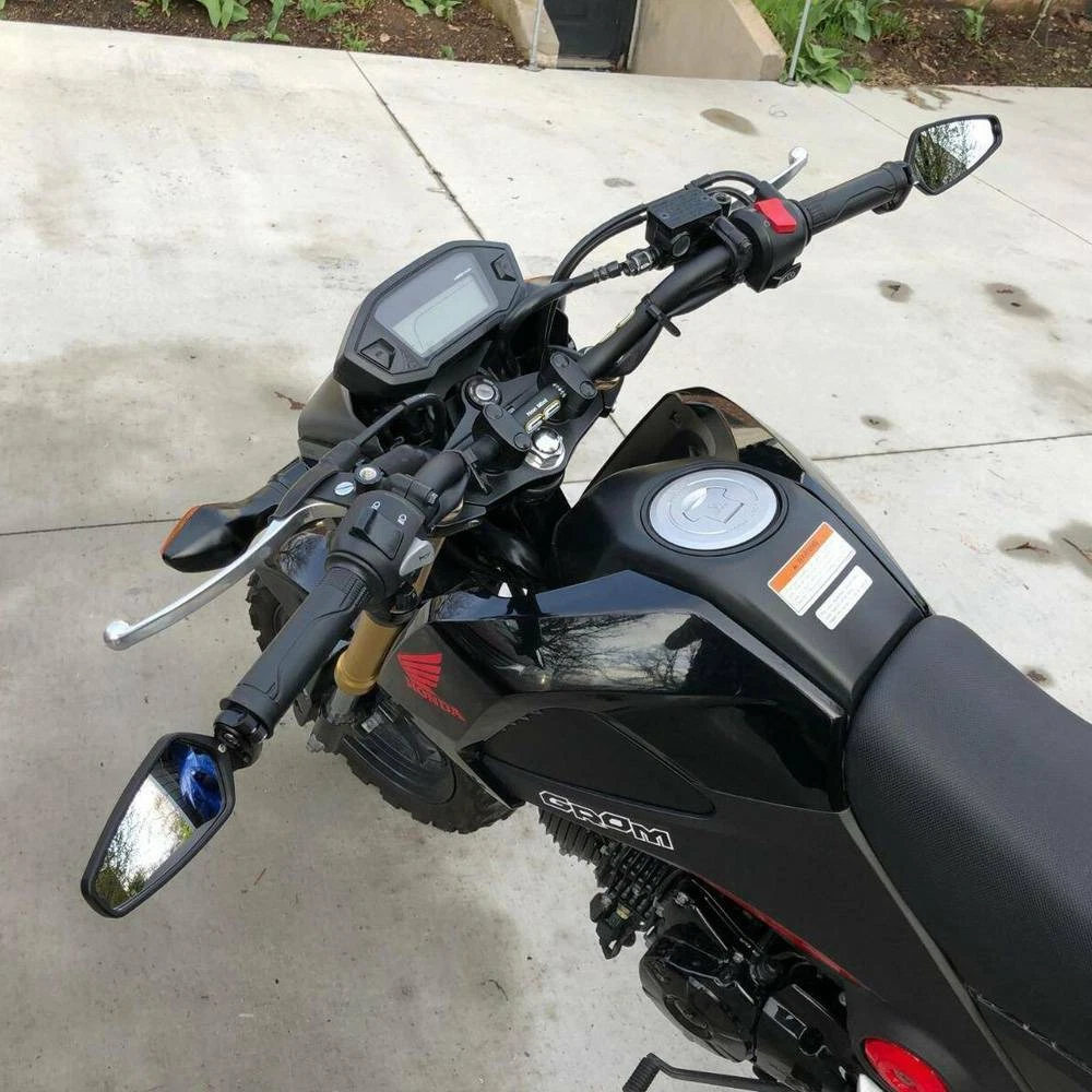 Motorcycle 7 8 Bar End Side Mirrors Black For Honda Triumph Ducati Kawasaki
