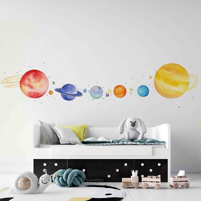 3D Planet Space Watercolor Self-adhesive Removable Wallpaper Murals 20