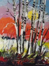 Original Sun Landscape Acrylic Painting JMW art John Williams EXPRESSIONISM