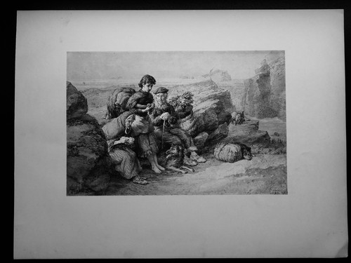 c1893 Druck A REST BY THE WAY - PEAT KEYSHIES Leben in Shetland von Frank Barnard - Bild 2 von 5