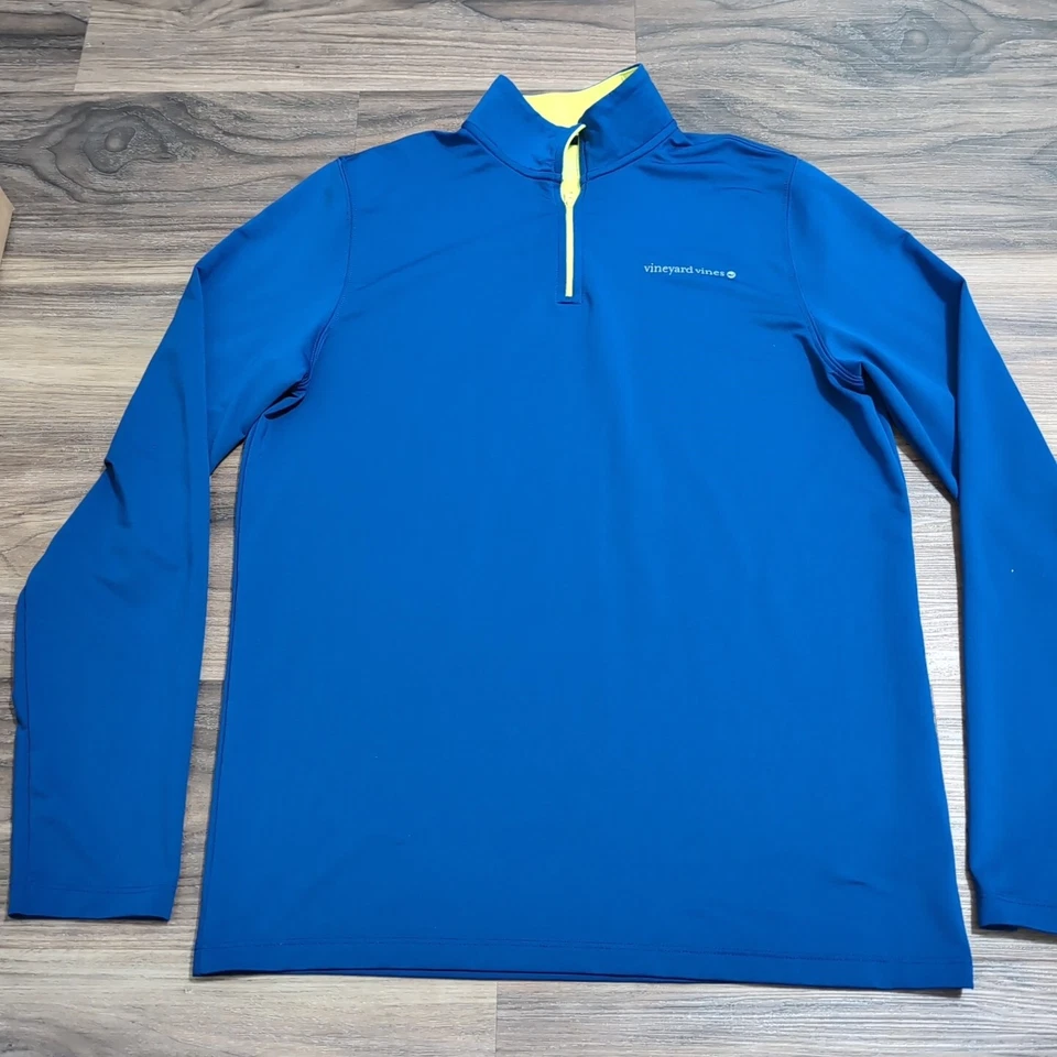 Chaqueta Pullover Hombre Pequeña Vineyard Vines 1/4 Cremallera Azul Rendimiento 20O Foto 2 de 4