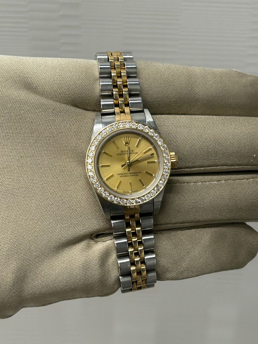 Rolex Oyster Perpetual 24mm 76193 Champagne Dial Two Tone Rolex Oyster Perpetual 24mm 76193 Champagne Dial Two Tone