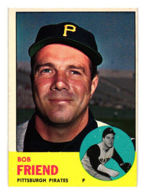 1963 Topps Baseball SEMI HIGH #450 Bob Friend EX-MT Pittsburgh Pirates Free Ship