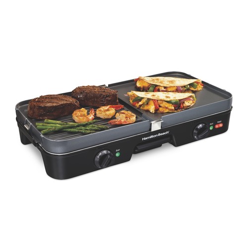 ELECTRIC INDOOR GRILL GRIDDLE 180 Sq In Nonstick Surface Adjustable Temperature - Picture 10 of 12
