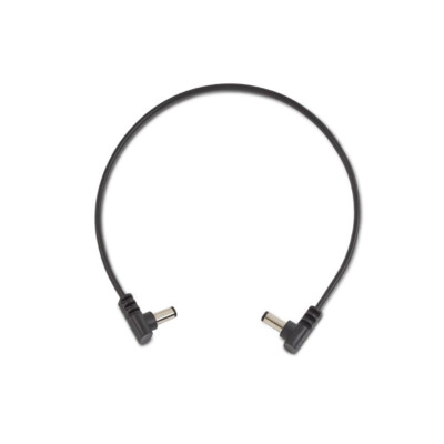 RockBoard Flat Power Cable 5.5 x 2.1, Black, 12 Inch, Right-Angle to Right-Angle