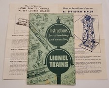 Manuale d'epoca 1951 istruzioni per montaggio e funzionamento Lionel Trains 
