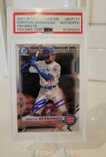 2021 Bowman Chrome Cristian Hernandez 1st AUTO Hand Signed PSA Authentic Cubs 