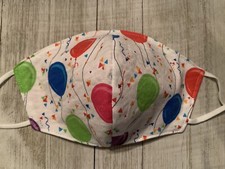 Birthday Face Mask - Adult 100 Cotton, Adjustable, Reversible, Handmade In USA
